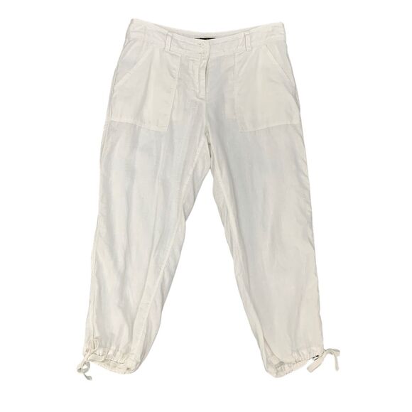 Tommy Bahama Pant Womens 4 White Linen Aubrey Fit Deep Pockets Parachute Leg - Picture 1 of 13